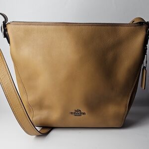 COACH Dufflette C2818 Natural Smooth Calf Leather Beechwood Shoulder Bag